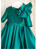 Emerald Green Mikado Flower Girl Dress